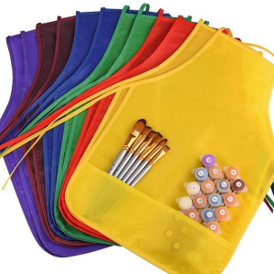 Kids Painting Apron Baking Cooking Non-Woven Kitchen Playset Apron Kindergarten Drawing Waterproof Cover Cute Crafts