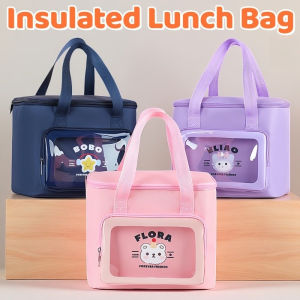 Large Capacity Insulated Lunch Bag Kids Cute Cartoon School Office Picnic Food Storage