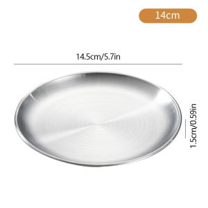 VK Korean Cuisine Style Stainless Steel Barbecue Cake Plate Steak Round Tray Western High-Quality Tableware Supplies