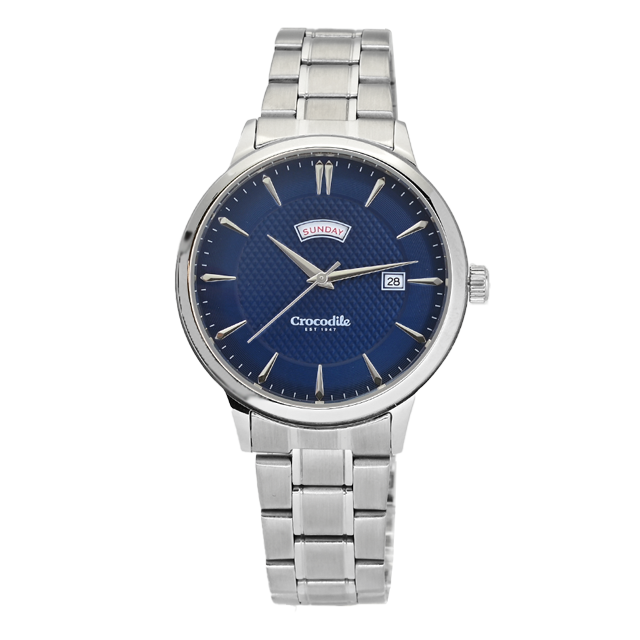 Crocodile Japan hands Day Date All Stainless Steel Hardened