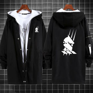 Game Arknights black white Overcoat Rhodes Island Long Trench Coat Lappland Penguin Cosplay Jacket Long Solid Windbreak Coat