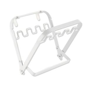 SPUNO Hangable Trash Bag Hanger Metal Foldable Kitchen Rubbish Holder Japanese Style Hanging Rack Garbage Pouch Bracket for Waste Can Bag