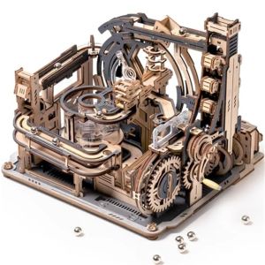 ROKR Electric Model Kits Marble Spaceport 3D Puzzles Brain Teaser Wooden Puzzles Building Toy Gifts for Men/Women/Teens