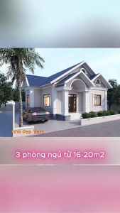 12x16m Bản Vẽ Thiết Kế Nhà Mái Thái 2 sảnh 3 phòng ngủ. In Giấy A3 ảnh 3D màu gồm Kiến Trúc Kết Cấu Điện Nước cổng