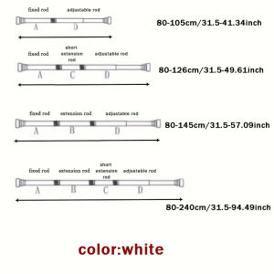 Non perforated stainless steel shower curtain pole segmented splicing telescopic pole indoor balcony clothes hanging pole