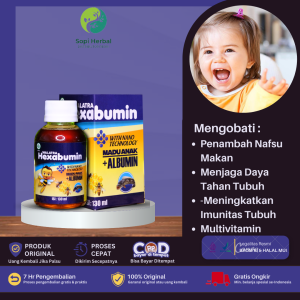 Vitamin Pelancar Bicara Anak Obat Terlambat Bicara Anak Ngomong Gagap Otak Telat Berfikir Sirup Nafsu Makan Penambah Berat Badan Anak - HEXABUMIN