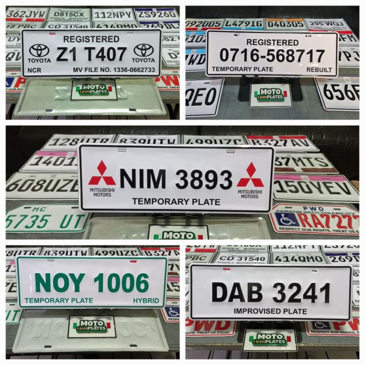 TEMPORARY PLATE NUMBER CAR PLATE GALVANIZED METAL EMBOSSED | Lazada PH