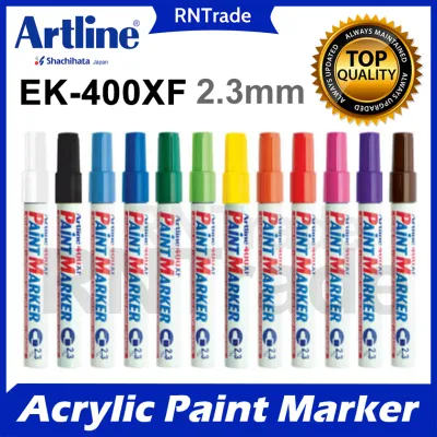 Artline 2.3mm Acrylic Paint Marker 400XF EK-400XK EK400XF (Black Green Orange Pink Red White Yellow Purple)