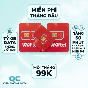 FREESHIP - CHƯA KÍCH HOẠT.Sim Wintel Không Giới Hạn Data - Miễn Phí Tháng Đầu Tặng 50 Phút Liên Mạng Gọi Nội Mạng Miễn Phí