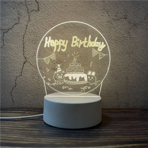 3D Night Light Bedroom Energy Saving Night Lamp Acrylic Tri-Color Night Light Carton Cute Personalized Lamp For Gift Night Lamp High Quality XPH625