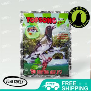 SEMPATI Pakan Burung Topsong Coklat Kuning Top Song Plus Voer Pur Murai Kacer Jalak Beo Poksay Mata Puteh Anis Dll TPSCK