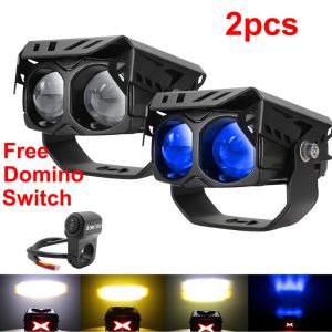 Motorcycle Spotlight Mini Driving Light 4modes lights+ Free domino switch Motorcycle Light