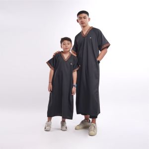 KHOIRUMMAH Jubah Marocco Couple - Gamis Ayah Dan Anak Laki laki Polos Lengan Pendek - All Varian