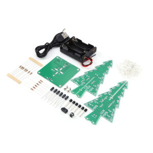 ชุดประกอบวิทยาศาสตร์อิเล็กทรอนิกส์ชุดตกแต่งคริสต์มาส3ชิ้นทำด้วยมือติดตั้งง่ายใช้แบตเตอรี่/USB สำหรับคนรัก DIY