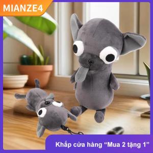 [COD] MIANZE4 Màu đen nhồi bông Chihuahua búp bê Kawaii thực tế Chihuahua Keychain Mặt dây chuyền Thú nhồi bông Chihuahua đồ chơi sang trọng Puppy PET