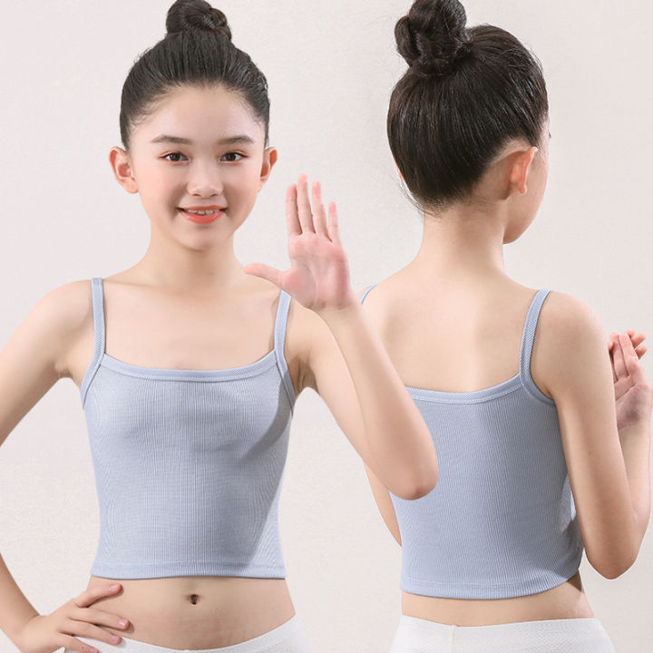 Girl's Underwear Cotton Lace Bras Girls Soft Camisoles Sports Bra Top For  Teens Training Bra 8-12Y