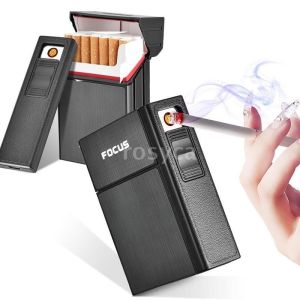 2021 New FOCUS Cigarett Case Flip High Capacity With Detachable USB Rechargeable Cigarett Accessories20pcs Capacity