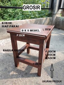 GROSIR meja serbaguna full kayu jati belanda siap pakai kokoh dan tahan lama panjang 35cm lebar 35cm tinggi 45cm