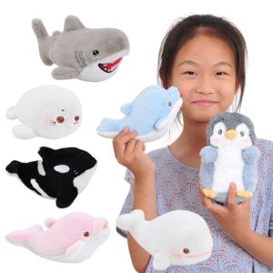 MILESPE Press Sound Shark Dolphin Plush Aquarium Ocean Animals Penguin Doll Birthday Gift Cute Sea Stuffed Whale Plush Doll