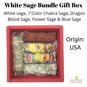 SI White Sage Bundle Gift Box Perfect for Gifts Purify Negative Energy