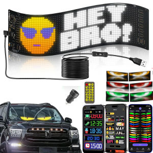 Devil Led EyesUSB5V Car LED Sign for WindowProgrammable Flexible Scrolling Advertising LED Digital SignCustom Stickers Electronic Message Board Display Screen for Business Store Truck Windshield ﻿