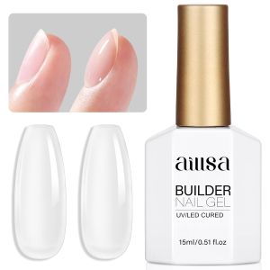 AILLSA Base and  Coat Gel  and Base Coat    Soak Off Long Lasting Clear Base Gel High Gloss Shine No Wipe  Coat for DIY Nail Art at Home 0.51 Fl Oz