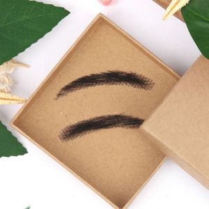 HUNIU Black Handsome Natural Men Jolie Style Nightclub Bar Lace Brazilian Remy Hair Fancy Fake Eyebrows Wave Style Eyebows Hand Made Eyebrows Artificial Weaving Eyebrow Wigs