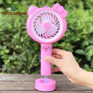 Kipas Angin Mini Cartoon Fan Dengan Lampu Led Bsa Dicas dan Berdiri/ Kipas Portable Konser Tahan Lama [TKU]