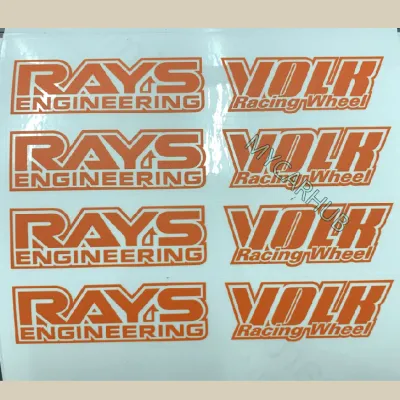 Racing Rays Volk Rim Sticker - 1Set 8pcs (4 wheels) 8 Colours Available