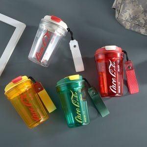 Botol Minum Mug Gelas Coffee Cup Bening 390 ml Free Box Tali