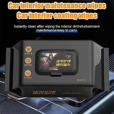 Leather Care Wipes 80Pcs Leather Cleaning Wipes Wet Tissue Maintenance Wipes Car Seats Sofa Wallet Bags Shoes