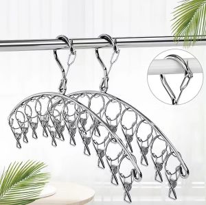 8/10/20 Clips Windproof Sock Clip Stainless Steel Sock Hangers Drying Rack Sock Laundry Airer Hanger Home Drying Rack Clothes Hanger