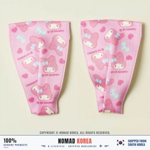 Daiso Korea Sanrio My Melody & Flat Hair Clip Sepit Rambut Reben Snap 2 Pcs Merah Jambu Corak Hati 4 x 6 cm Cute