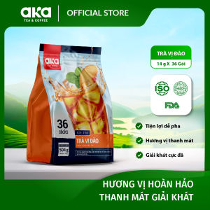 Trà đào hòa tan Aka 504g (36 gói x 14g) trà vị đào chua ngọt uống liền nguyên liệu pha chế tiện lợi