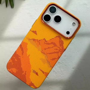 2026 Fashion Orange Case for iPhone 17 Pro Max 17Pro Carbon Fiber Texture Cover Magnetic Wireless Camera Lens Protection Shell