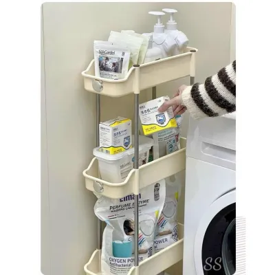 kệ để đồ góc hẹp đa năng 3 tầng gấu đựng đồ nhà bếp nhà tắm decor phòng ngủ có bánh xe di chuyển tiện lợi
