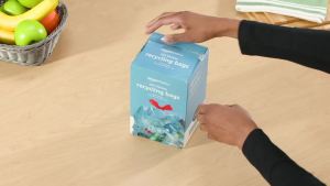 Basics Blue Recycling Drawstring Trash Bags Tall Kitchen Unscented 13 Gallon 60 Count