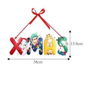 Merry Christmas Door Hanger New Year Party Santa Claus Pendants Xmas Tree Hanging Oranments Snoweman Elk Christmas Decor 2024