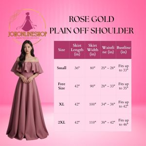 Rose Gold Plain Off Shoulder Dress