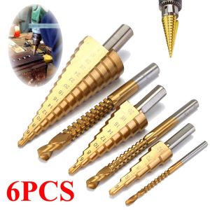6PCS Drill Bit Titanium Drill Bit Set For Metal Drill Bits Set Original Japan Step Drill Bits Heavy Duty Step Drill