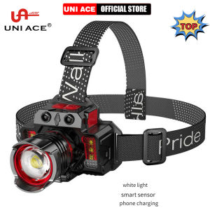 Headlamp Flashlight Headlight Water Proof Led Rechargeable IPX65 5000LM Glare Zoom