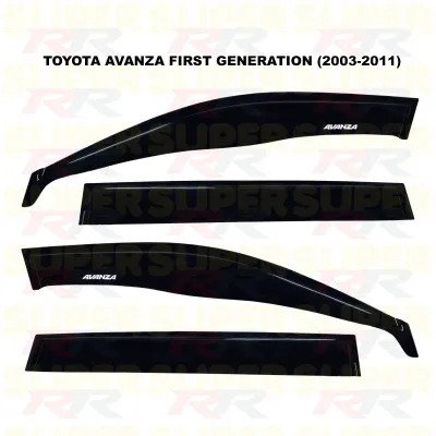 Toyota Avanza First Generation (2003-2011) Big (10cm Width) Window Door Visor Air Press Wind Deflector - Complete Set Of 4 Pieces