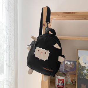 Ielgy balo nữ mini cừu dễ thương Nhật Bản Ba lô sức chứa túi lớn đựng đồ linh tinh dễ phối