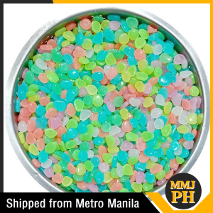 200pcs Artificial Glowing Stones Artificial Luminous Pebbles for Aquarium Fish Tank Sidewalk Decor
