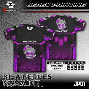 Kaos jersey full printing motif Pilloter desain terbaru bahan ademanti pudardan tahan lama