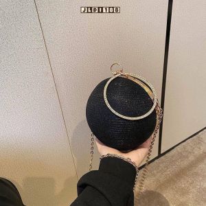 Small Crowd Design Round Ball Bag Womens New Advanced Sense Portable Messenger Chain Bag Dinner Bag Mini Mouth Red Bag