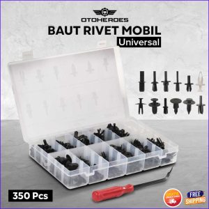 COD OTOHEROES Baut Rivet Mobil Universal Car Push Pin Fasteners 350PCS - HE09 / Baut Rivet Mobil Motor 350 Pcs 1 Set Pengungkit Dan Kotak Penyimpan / Baut Klip Mobil Motor Multifungsi / Baut Rivet Klip Mobil Motor 350 Pcs