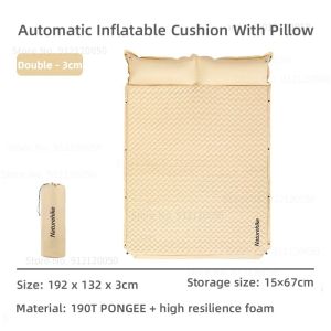 Matras Angin Double 3cm Self Inflate Dengan Bantal Naturehike CNK2300DZ014 Kasur Lipat Spon Sleeping Pad 2 Orang Camping