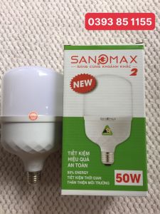 Bóng đèn led bulb trụ 50W siêu sáng tiết kiệm điện năng Sanomax