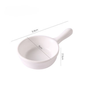 Ceramic Mini Seasoning Dish with Single Handle Mini Sauce Dish Ketchup Side Dish Tableware Condiments Soy Dish